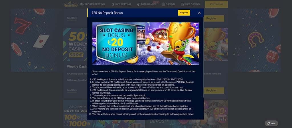 Spassino casino, no deposit bonus, mobil kaszinó