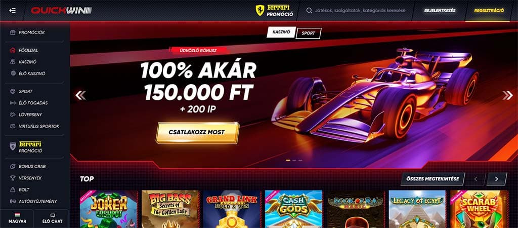 quickwin casino, online casino, főoldal