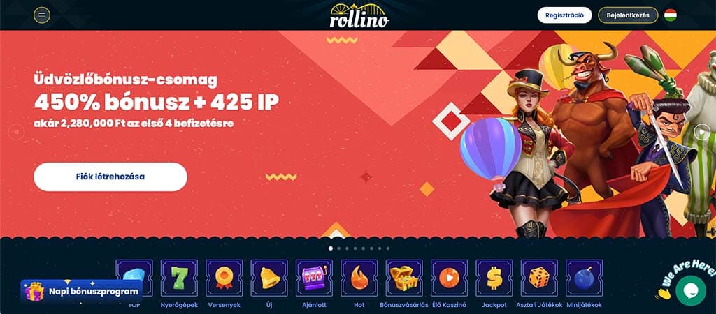 rollino casino, online kaszinó, weboldal