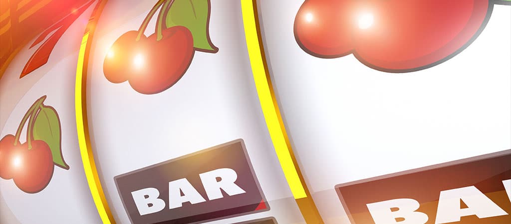 Klasszikus nyerőgép, cseresznye és BAR szimbólumokkal.