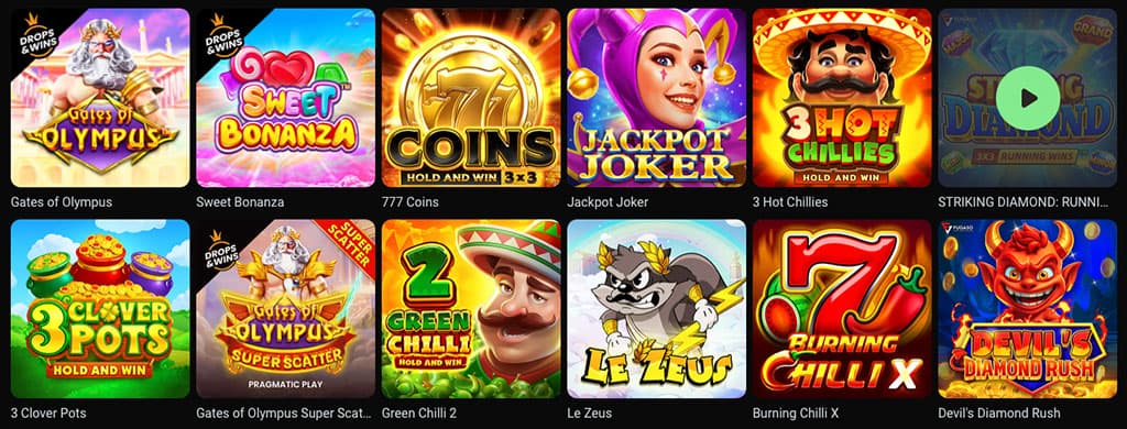 Nyerőgépek és asztali játékok a kaszinóban, játsz a neked megfelelő slotokkal.