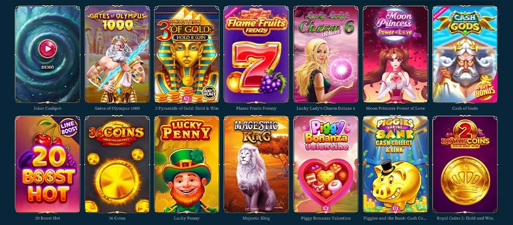 A BetAlice kaszinó nyerőgépes játékainak listája, tizenkét színes, fantasy és mitológiai témájú slottal.