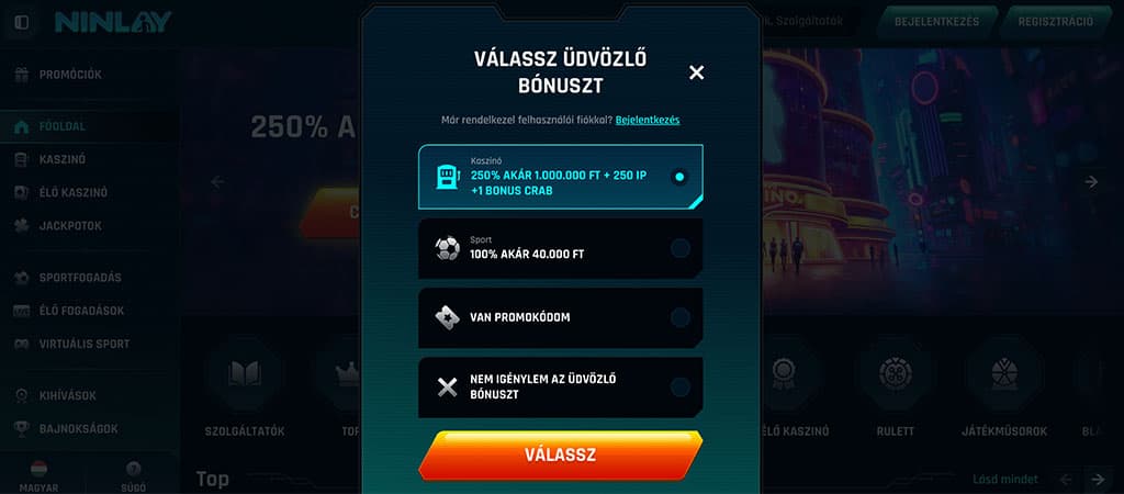 Így tudsz te is regisztrálni a Ninlaycasino weboldalára.