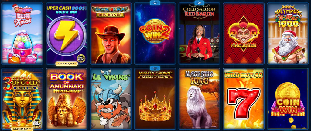 Nyerőgépek és élő kaszinó játékok a Dudespin casino felhozatalában.