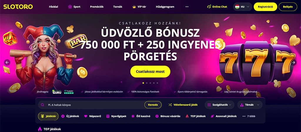 Online casino, Slotoro Casino, üdvözlő bónusz
