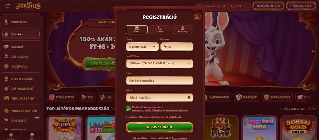 A regisztráció feltételei és az érvényben lévő korlátozások.