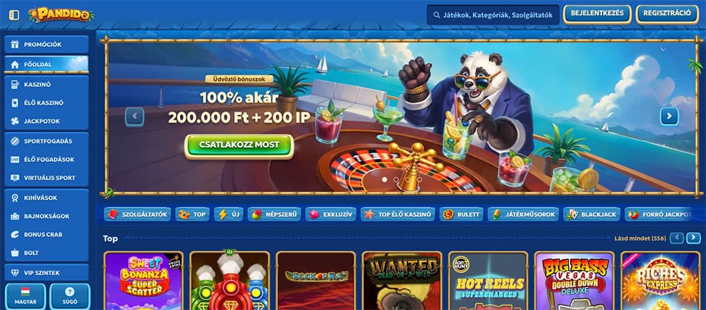 Pandido Casino: Ütős tematika, nagyszerű játéklehetőségek