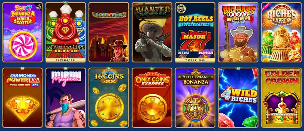 Széles játékkínálat elismert szolgáltatóktól 