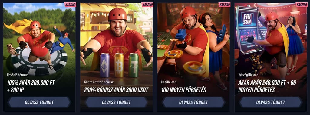 Elérhető bónuszok, promóciók és VIP-program.