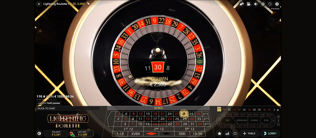Lightning Roulette kaszinó játék ismertető.4