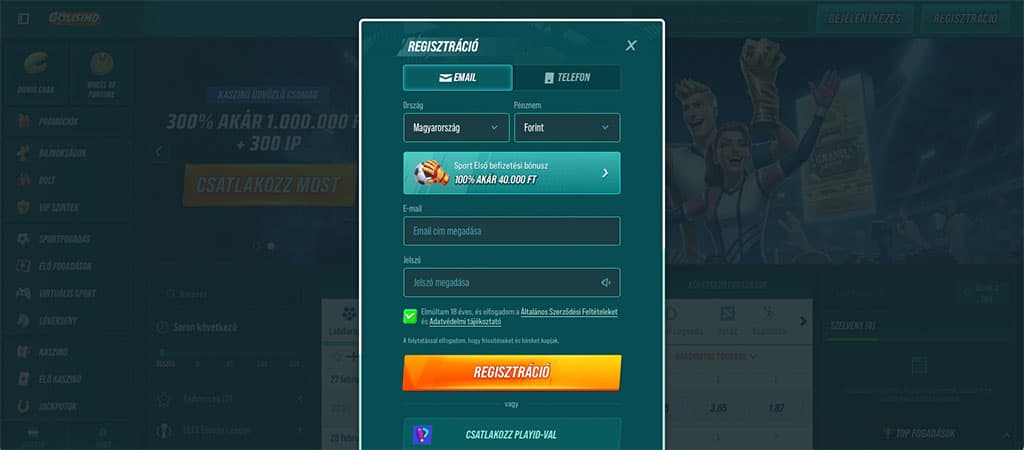 Így tudsz te is regisztrálni a Golisimo Casino oldalára!