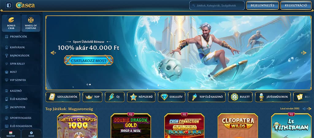 Casea, minőségi játékélmény a legjobb bónuszok bűvöletében,