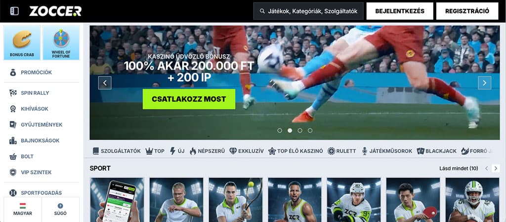 Pörögj be te is a Zoccer Casino felületén!