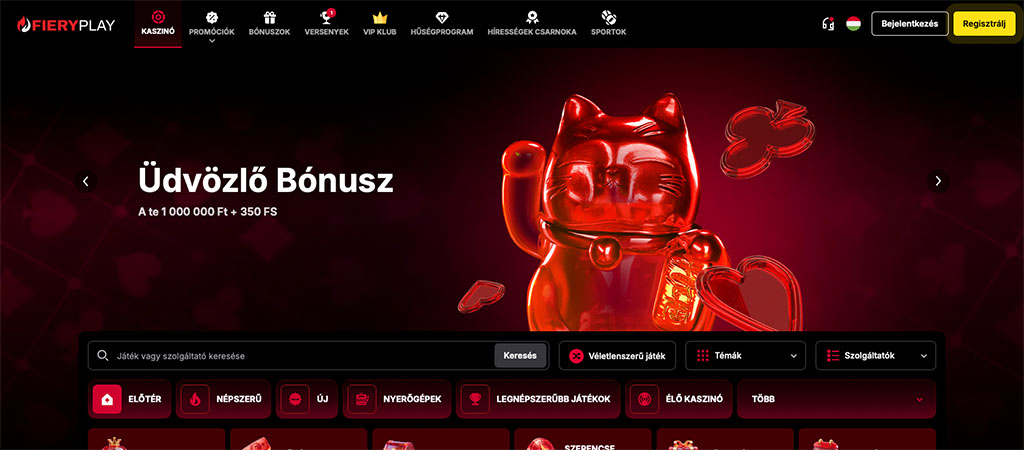 FieryPlay Casino, sziporkázó ajánlatok és kirobbanó nyeremények.