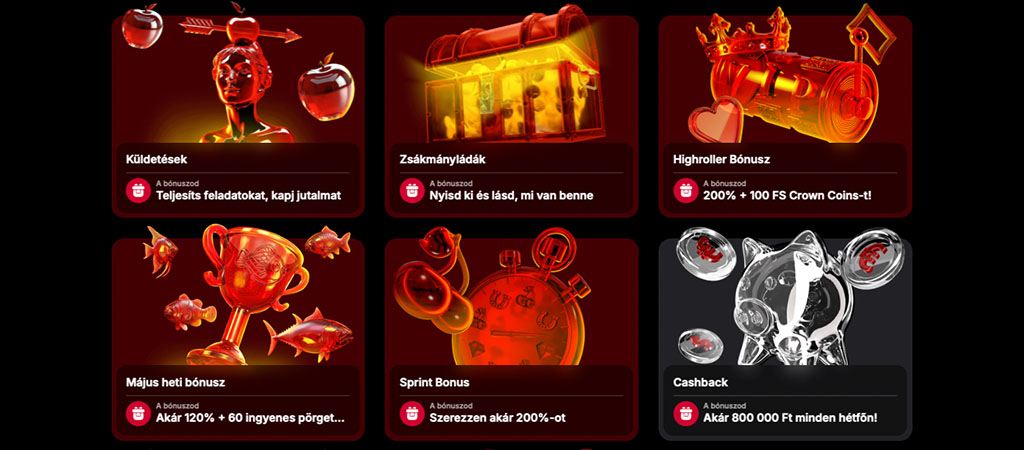 Elérhető bónuszok, promóciók és VIP program online kaszinó.