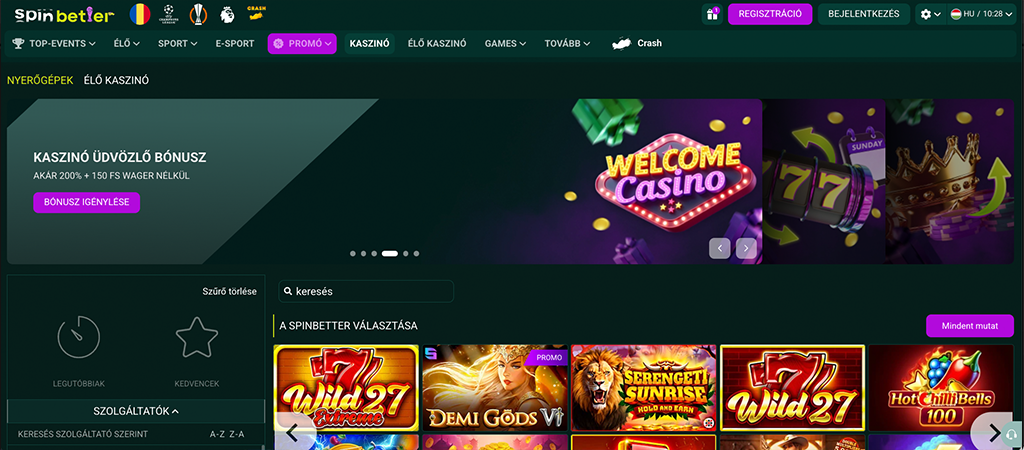 Spinbetter Casino, Pörgős játékok, nagy nyeremények