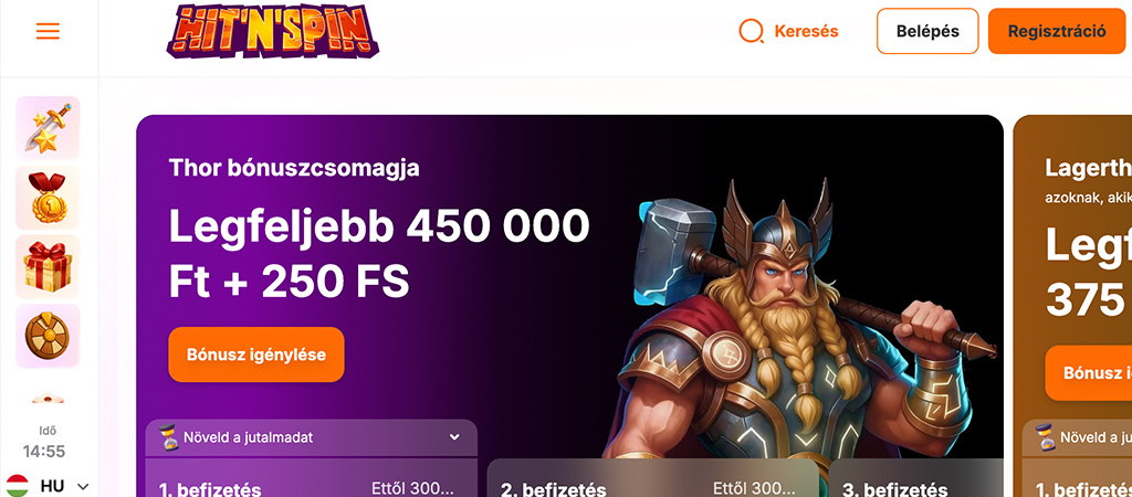 HitnSpin Casino, online kaszinó, bónuszcsomag