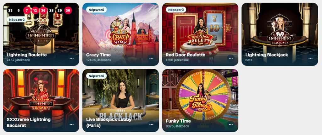 Boabet Casino játékkínálat élő blackjack és sok más játék.
