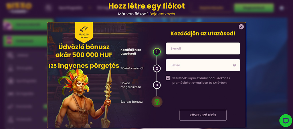Így regisztrálj 5 lépésben a Bizzo Casino oldalán.