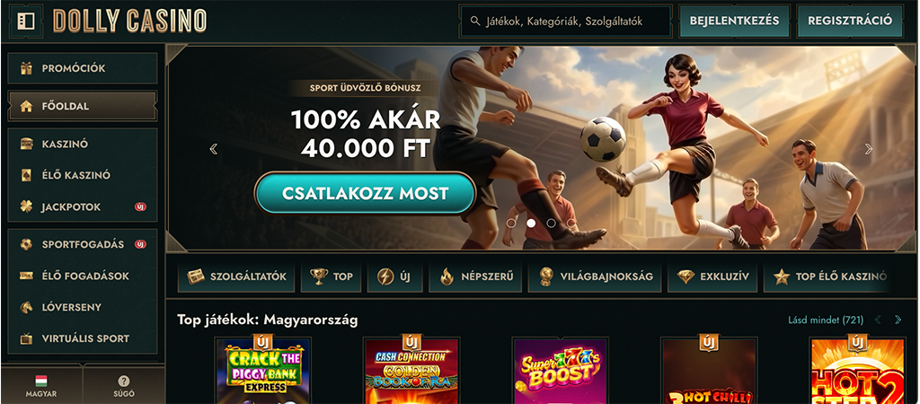 Dolly Casino, klasszikus online kaszinó.