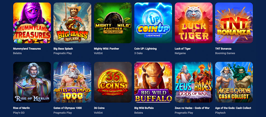 AzuSlot Casino játék és szoftver szolgáltató kínálata.