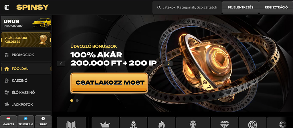 Spinsy Casinoban elérhető ingyenes pörgetések.