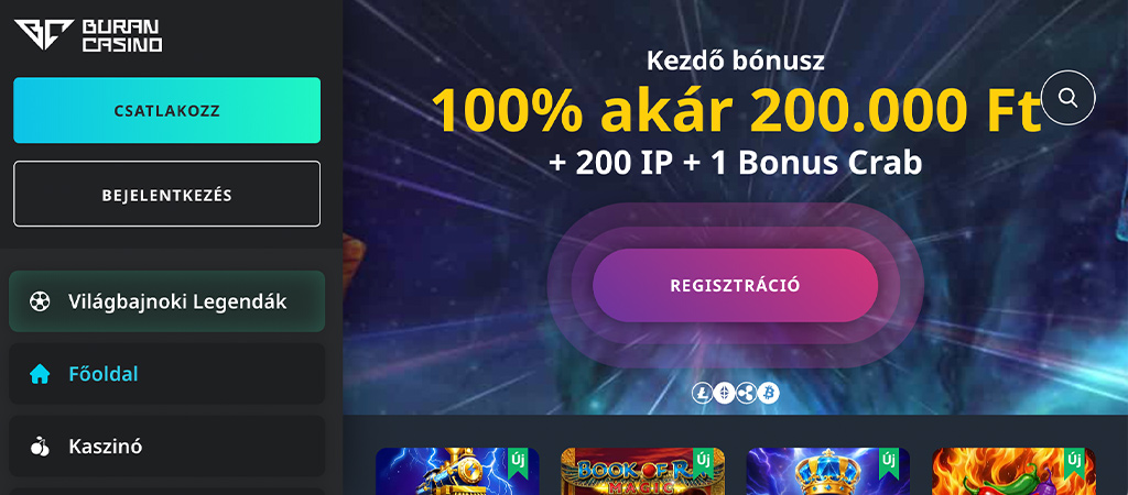 Buran Casino, a kiváló játékélmény felülete.