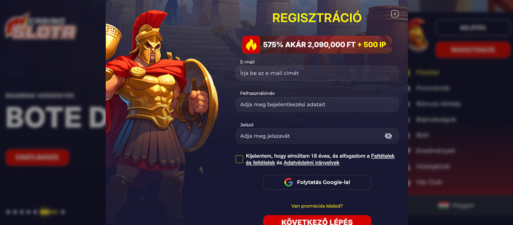 Regisztrációs lépések könnyedén és egyszerűen.