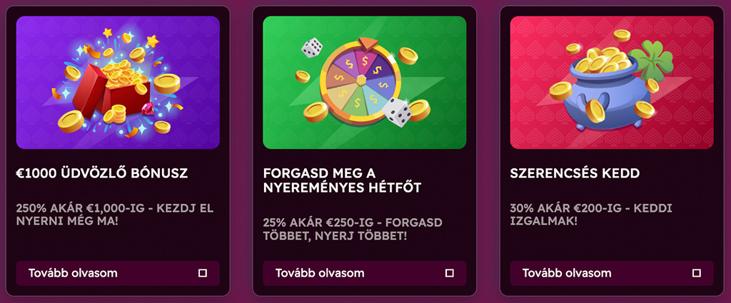 Elérhető bónuszok, promóciók és VIP-program.