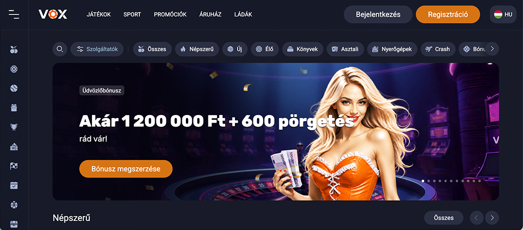 Vox Casino, ahol megszólal a szerencse.