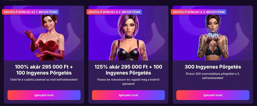 Egyéb elérhető bónuszok az Onlywin magyar játékosoknak.