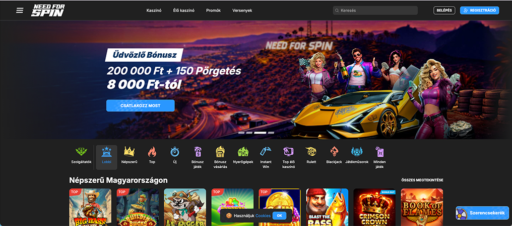 Need for Spin Casino, villámgyorsan a bónuszok felé.