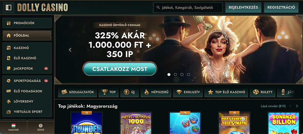 Dolly Casino, a fényűző szalon, ahol szívélyes fogadtatás vár.