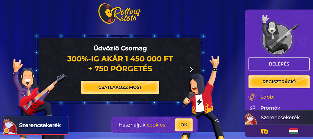 Rolling Slots, online kaszinó játékélmény magyaroknak