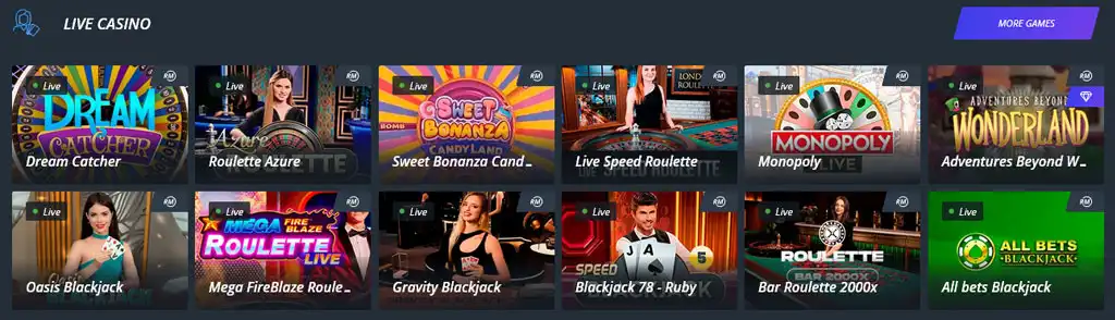 Jet Casino élő kaszinó játékok