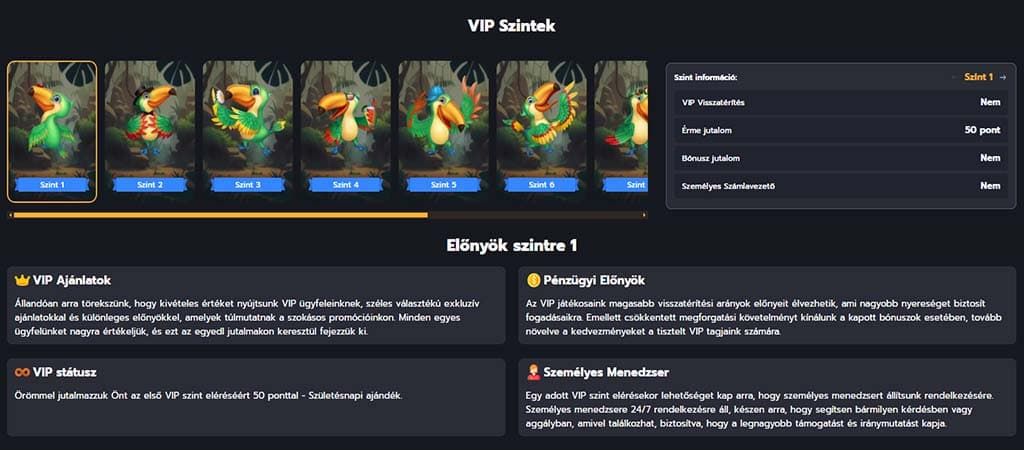 Flappy Casino, VIP hűségprogram, bónuszok