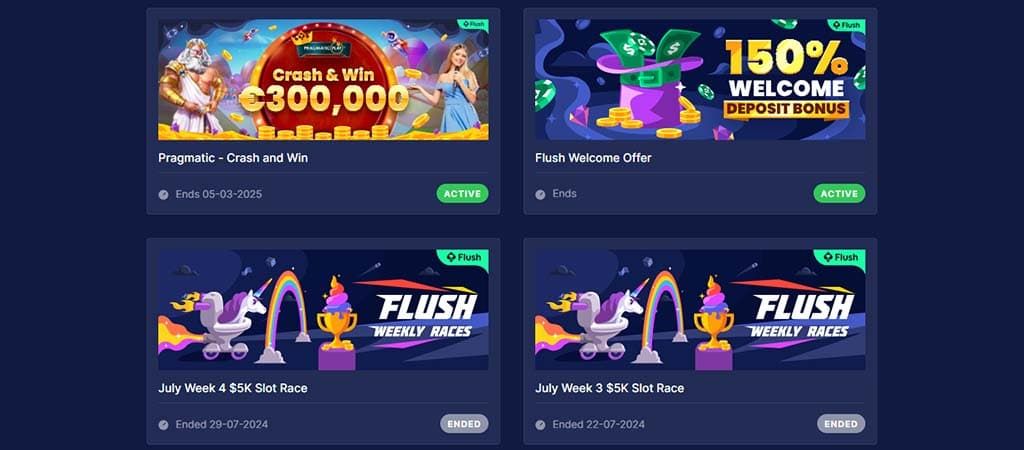 Flush Casino, online kaszinó, üdvözlő bónusz