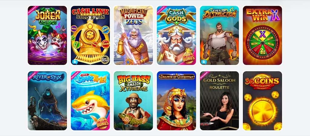 OhMySpins casino, játékkínálat, online casino