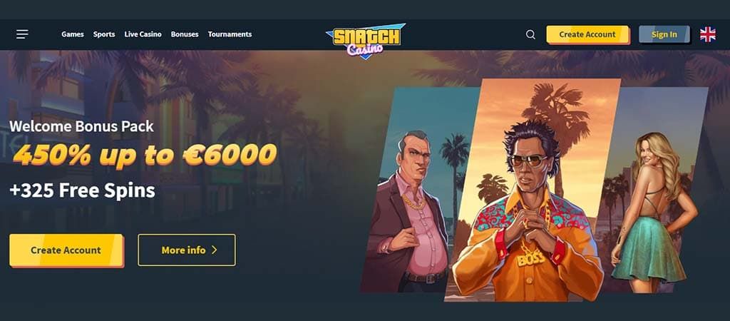 Snatch Casino, üdvözlő bónusz, free spins