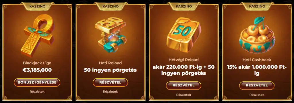 Ingyen pörgetések, AmunRa Casino, bónusz