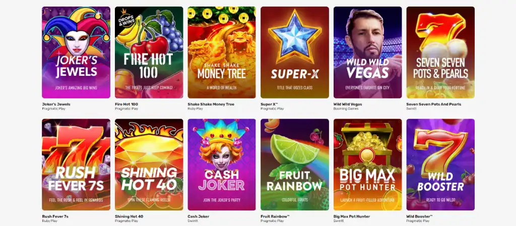 21.Com Casino, gaming library, game selection